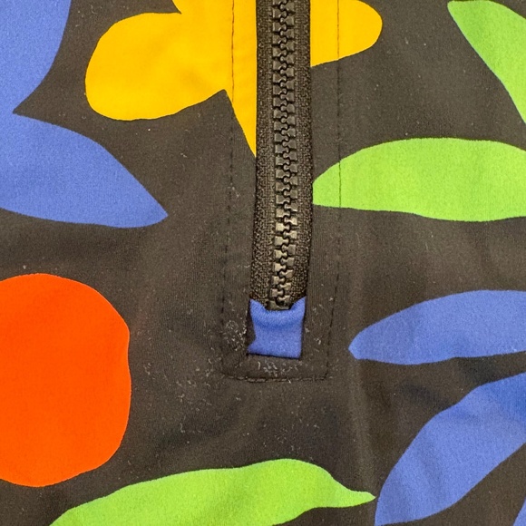 Hanna Andersson Black Printed Long Sleeve Half-Zip One-Piece - Picture 3 of 9